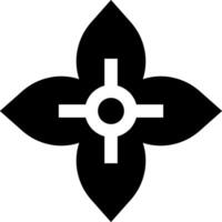 A black and white symbol with a cross in the center vector