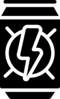 A black and white can with a lightning bolt on it vector