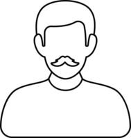 A man with a mustache and mustache icon vector
