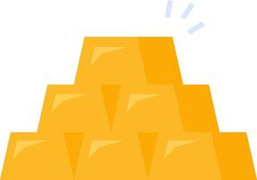 A pile of gold bars on a white background vector