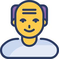 A bald man with a purple head icon vector