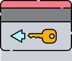 Key icon with a key and arrow vector