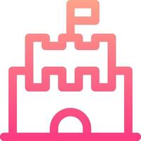 A castle icon with a flag on top vector
