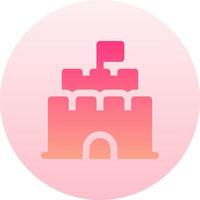 A pink castle icon on a white background vector
