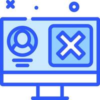 A computer monitor with a check mark and a cross vector