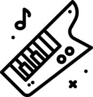 A musical keyboard icon with notes and music notes vector