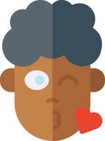 A black man with a heart on his face vector