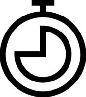 A black and white icon of a clock vector