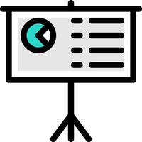 A presentation stand with a projector on it vector