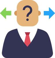 A man with a question mark on his head vector