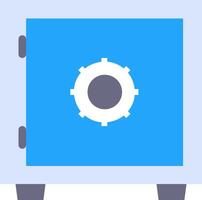 A blue safe box with a gear on it vector
