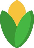 A green and yellow flower with a yellow center vector
