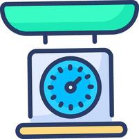 A kitchen scale with a green bowl on top vector