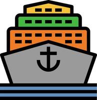 A ship with a cross on top of it vector