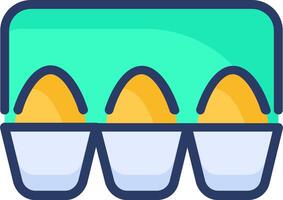 Eggs in a box icon vector