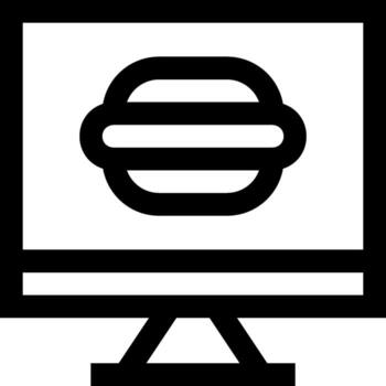 un hamburguesa icono en un computadora monitor vector