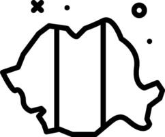 A black and white outline of a map of romania vector