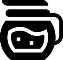 A black and white icon of a coffee pot vector