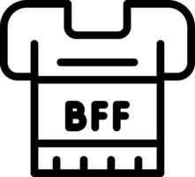 A shirt with the word bff on it vector