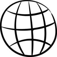 A black and white drawing of a globe vector