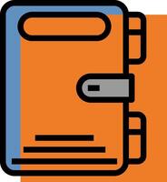 An orange and blue folder icon vector