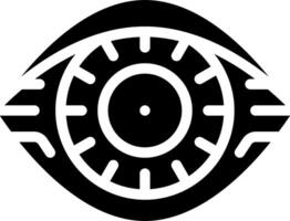 An eye icon with a black and white design vector