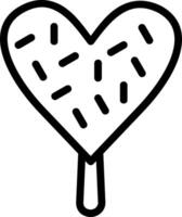 A heart shaped lollipop on a stick vector