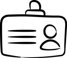 A black and white drawing of a badge with a person's name vector