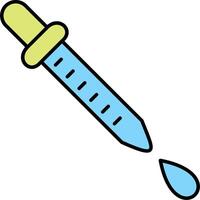 A syringe with a drop of liquid on it vector