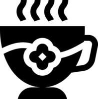 A black and white cup with a flower in it vector