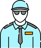 A man in a police uniform with sunglasses and tie vector