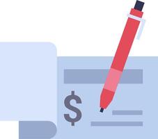 How to write a check with a pen vector