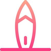 A pink and white logo with a paddle board vector
