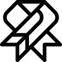 A black and white ribbon with a heart vector