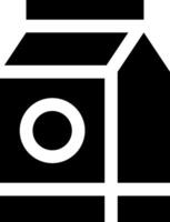 A black and white image of a box with a circle on it vector