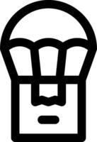 A black and white image of a parachute vector