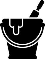 A bucket with a spoon and a knife in it vector