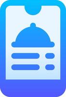 A blue and white app icon with a food tray vector