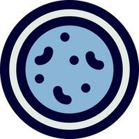 A blue and white cookie with black dots vector