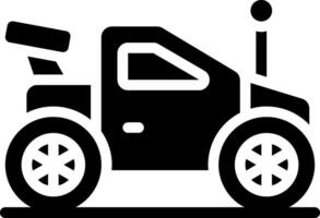 A black and white truck with a camera on top vector