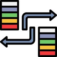 A diagram of a server with two different colored pipes vector