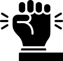 A black fist with a light coming from it vector