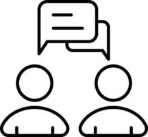 Two people are talking with speech bubbles above them vector