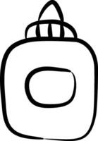 A black and white drawing of a bag vector