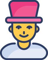 A man wearing a pink hat icon vector