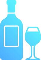A bottle and glass of wine on a white background vector