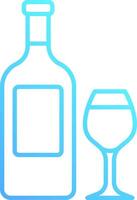 A bottle and glass of wine on a white background vector