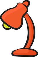 An orange lamp with a yellow bulb on top vector