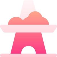 A pink tower with clouds in the background vector