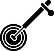 A black and white icon of a wheel vector